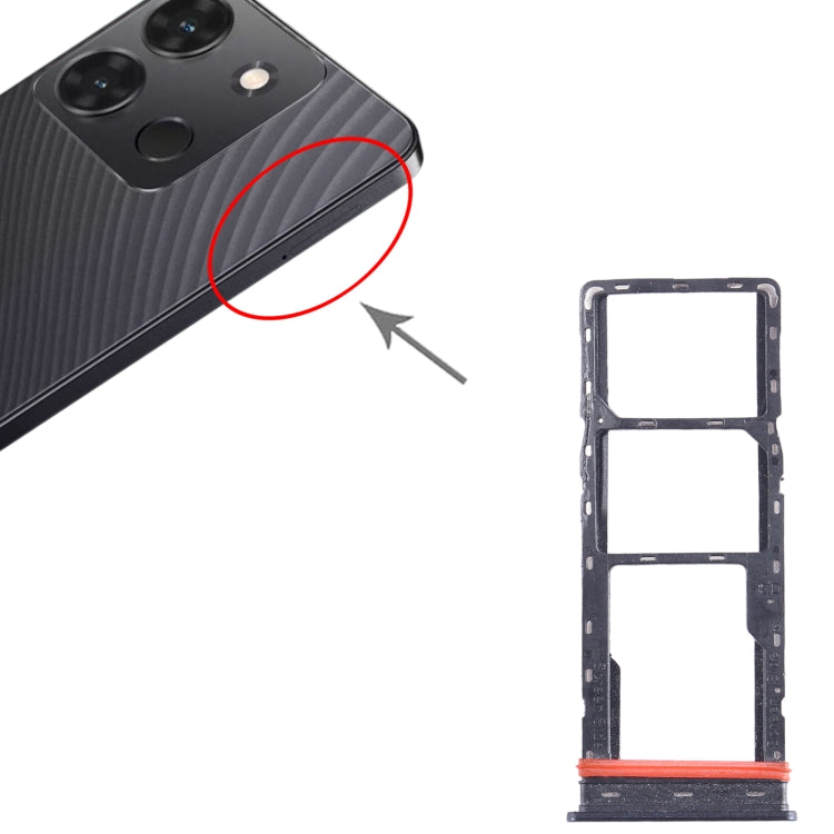 For Infinix Smart 7 X6515 SIM Card Tray + SIM Card Tray + Micro SD Card Tray