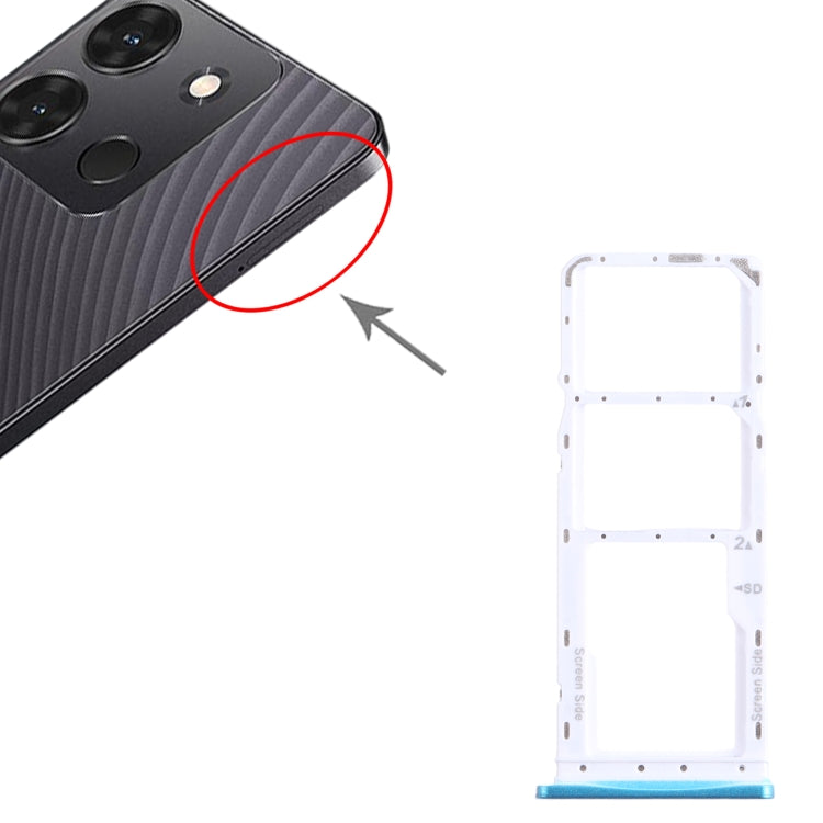 For Infinix Smart 7 India X6517 SIM Card Tray + SIM Card Tray + Micro SD Card Tray