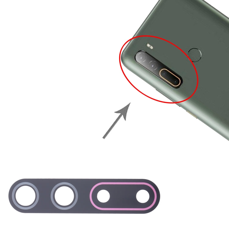 Lot de 10 lentilles de caméra arrière OEM pour HTC U20 5G (rose) et (argent)