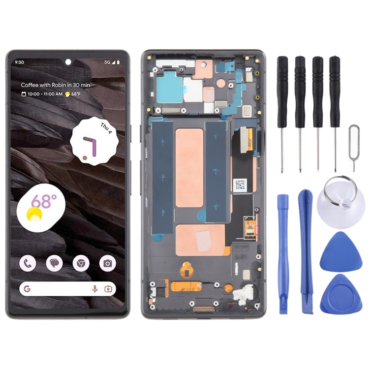 Écran LCD OLED complet avec châssis pour Google Pixel 7A G82U8 (bleu)