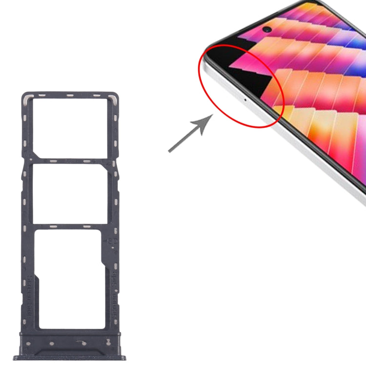 For Infinix Hot 30 Play NFC X6835 SIM Card Tray + SIM Card Tray + Micro SD Card Tray