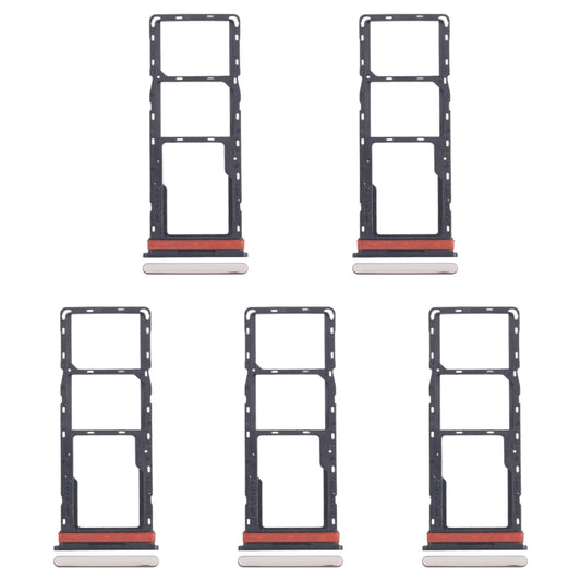 For Infinix Hot 40i X6528B 5pcs SIM Card Tray + SIM Card Tray + Micro SD Card Tray
