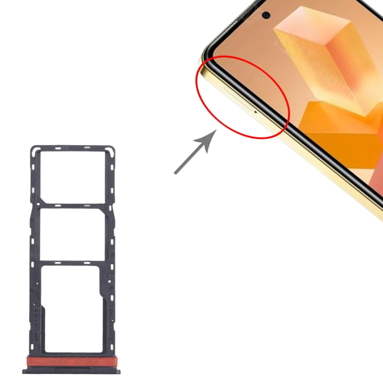 For Infinix Hot 40i X6528B 5pcs SIM Card Tray + SIM Card Tray + Micro SD Card Tray