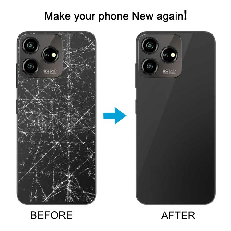 Tapa trasera de batería de vidrio con marco central y tapa de lente de cámara para ZTE Axon 50 Lite 8050 (con marco central)