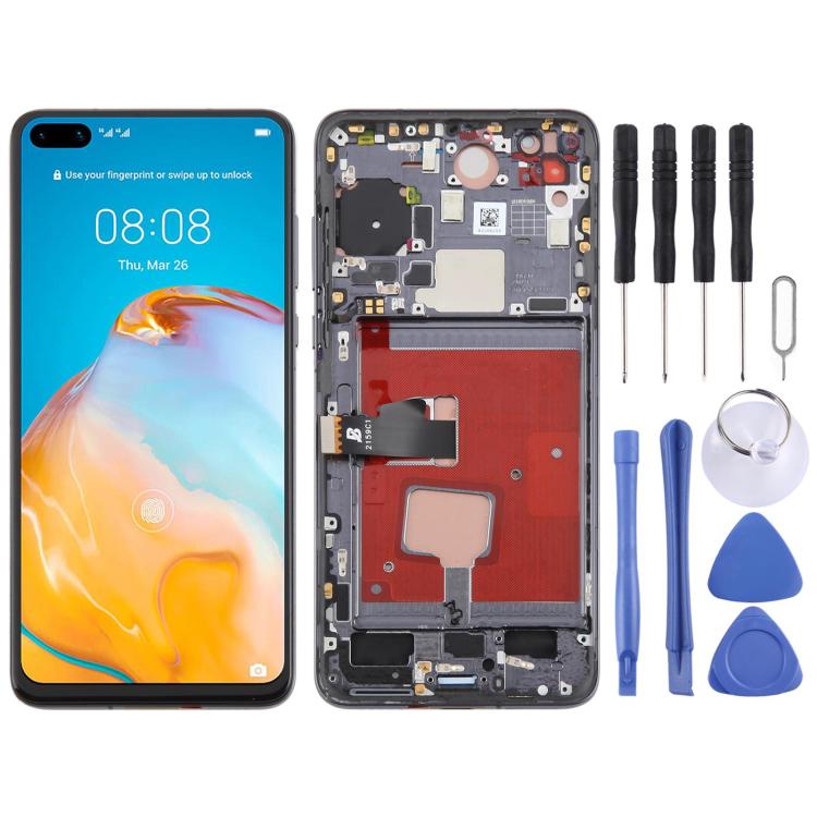 For Huawei P40 TFT LCD Screen Digitizer Full Assembly with Frame, Not Supporting Fingerprint Identification, For Huawei P40 (TFT)