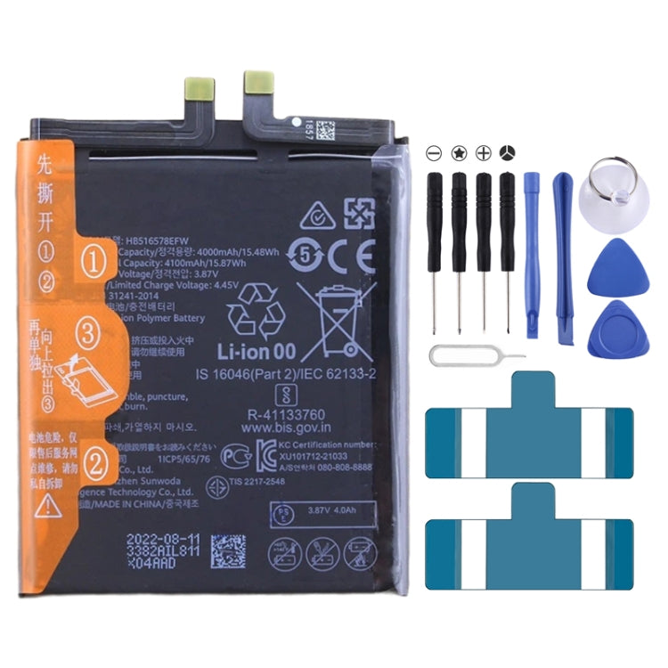 4100mAh Battery Replacement For Huawei P50 ABR-AL00 ABR-AL80 / P50E ABR-AL60 ABR-AL90 HB516578EFW