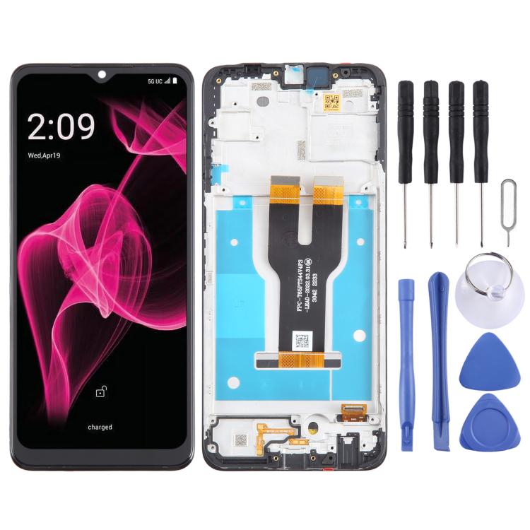 For T-Mobile REVVL 6X 5G LCD Screen Digitizer Full Assembly with Frame
