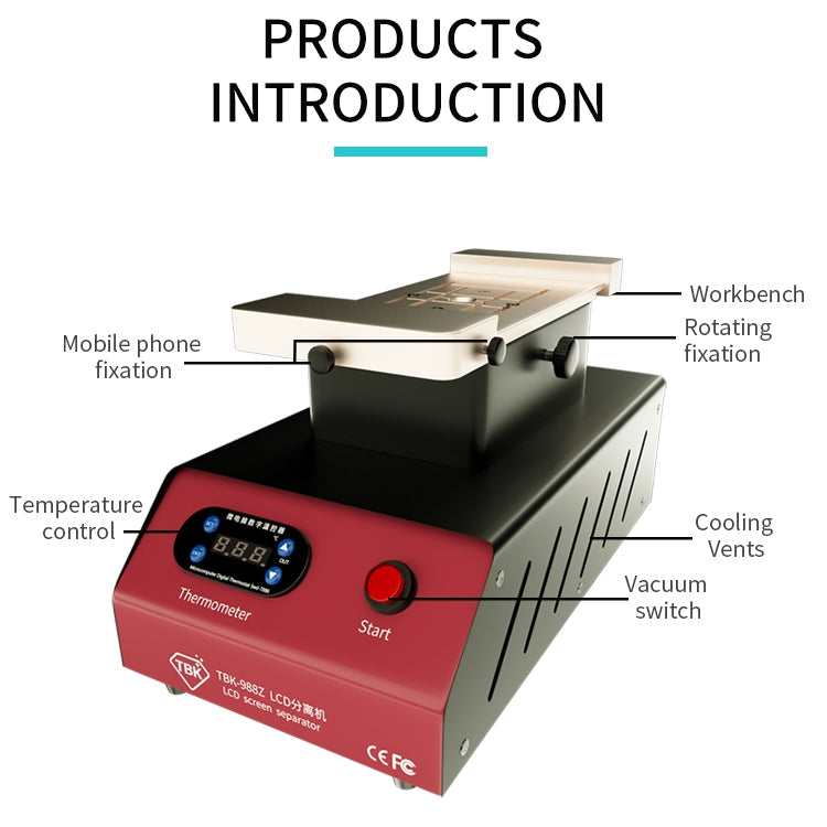 TBK-988Z 7 inch Mobile Phone LCD Separation Built-in Pump Vacuum Manual Separator
