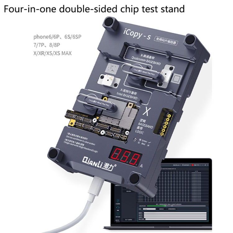 Qianli iCopy-S Double Sided Chip Test Stand 4 in1 Logic Baseband EEPROM Chip Non-removal For iPhone X / XS / XR / XS Max