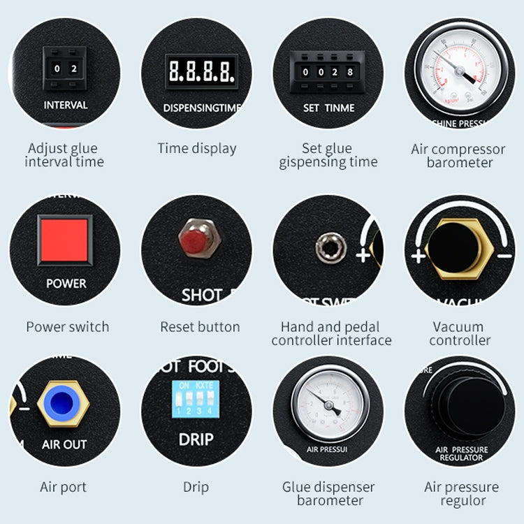 TBK-983A Built-in Pump Glue Dispenser Fully Automatic Glue Filling Machine, US Plug