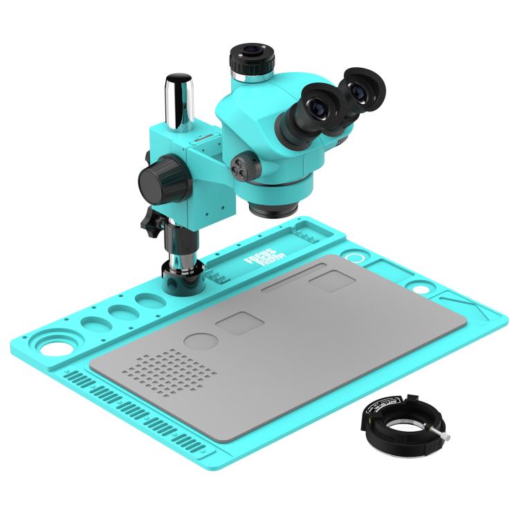 RF4 RF7050TVD2 7-50X Synchronous Zoom Trinocular Stereo Microscope with Aluminum Alloy Big Base, RF7050TVD2