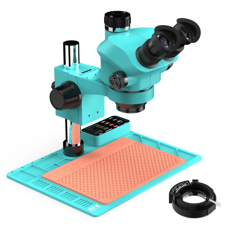RF4 RF-7050TVA9 7X-50X Synchronous Zoom Trinocular Stereo Microscope with USB Charging Station, RF-7050TVA9(EU Plug), RF-7050TVA9(US Plug)