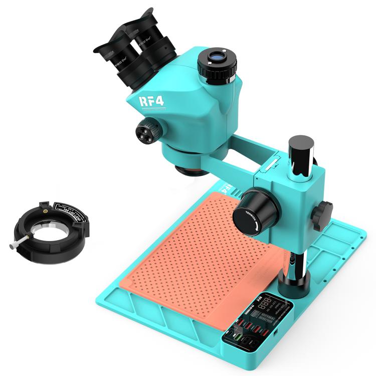 RF4 RF-7050TVA9 7X-50X Synchronous Zoom Trinocular Stereo Microscope with USB Charging Station, RF-7050TVA9(EU Plug), RF-7050TVA9(US Plug)