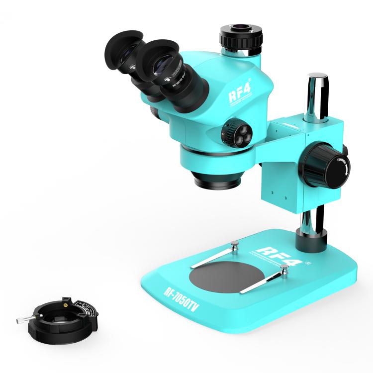 RF4 RF-7050TV Trinocular Microscope 7X-50X Continuous Zoom Synchronous Focusing Phone Repair Microscope, RF-7050TV