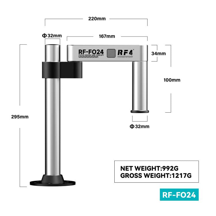 RF4 RF-FO24 360-Degree Rotating Lift Adjustable Microscope Swing Arm Stand, RF-FO24