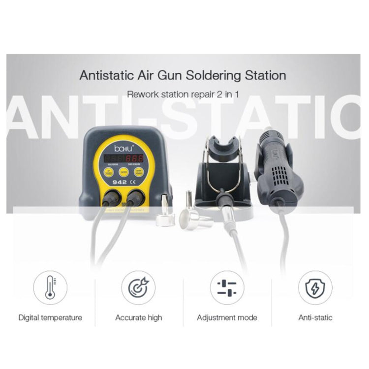 BAKU ba-942 Led BGA SMD Hot Air Rework Soldering Station, EU Plug, EU Plug