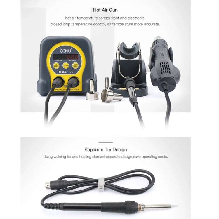 BAKU ba-942 Led BGA SMD Hot Air Rework Soldering Station, EU Plug, EU Plug