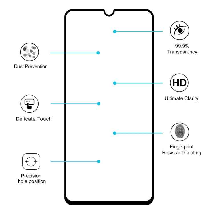 2 PCS ENKAY Hat-prince Full Glue 0.26mm 9H 2.5D Tempered Glass Film for Galaxy A70