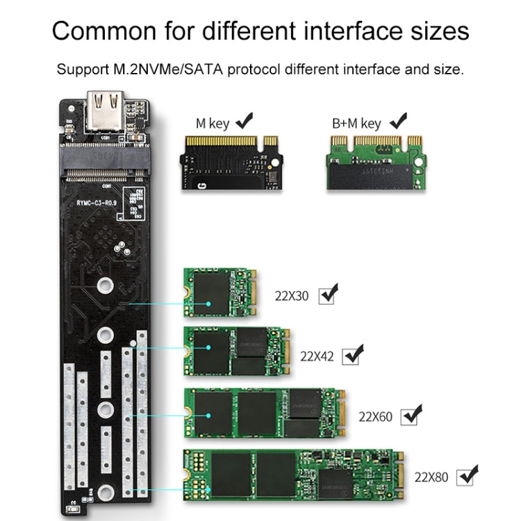 ORICO TCM2M-C3 M.2 SSD Dual Protocol Hard Disk Case