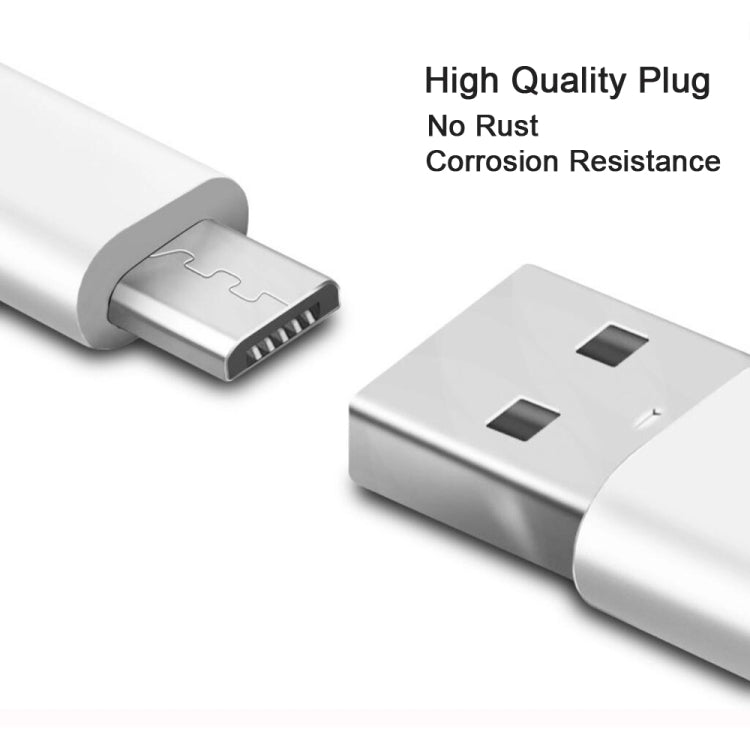 Cable de carga con interfaz USB macho a micro USB macho de 2,4 A, longitud: 1 m (blanco), 1 m