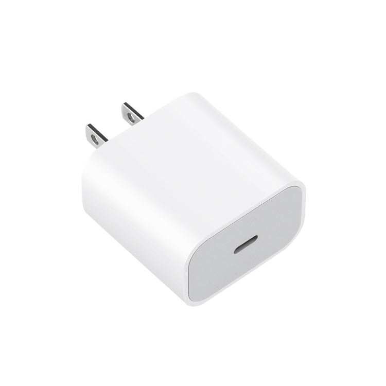 Cargador de viaje 2 en 1 PD de 20 W con un solo puerto USB-C/Tipo C + Juego de cables de datos de carga rápida PD 3.0 USB-C/Tipo C a USB-C/Tipo C de 3 A, longitud del cable: 1 m, enchufe estadounidense, 20 W, 1 m