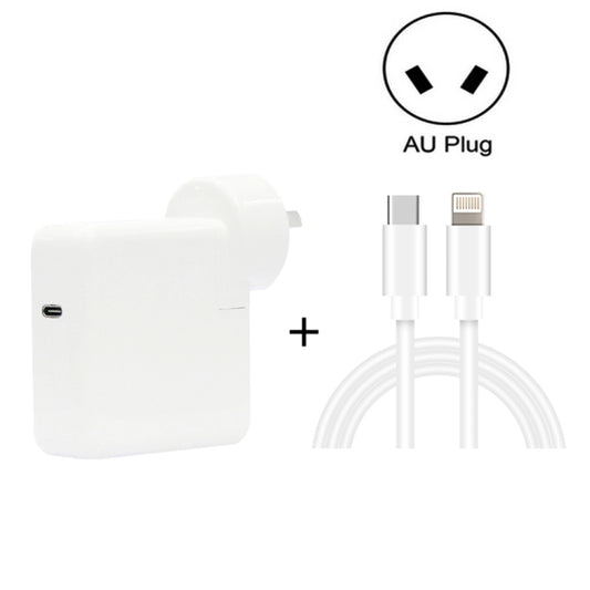 Chargeur de voyage 2 en 1 PD3.0 30 W USB-C/Type-C avec pied amovible + câble de données PD3.0 3 A USB-C/Type-C vers 8 broches, longueur du câble : 1 m, prise AU, 1 m