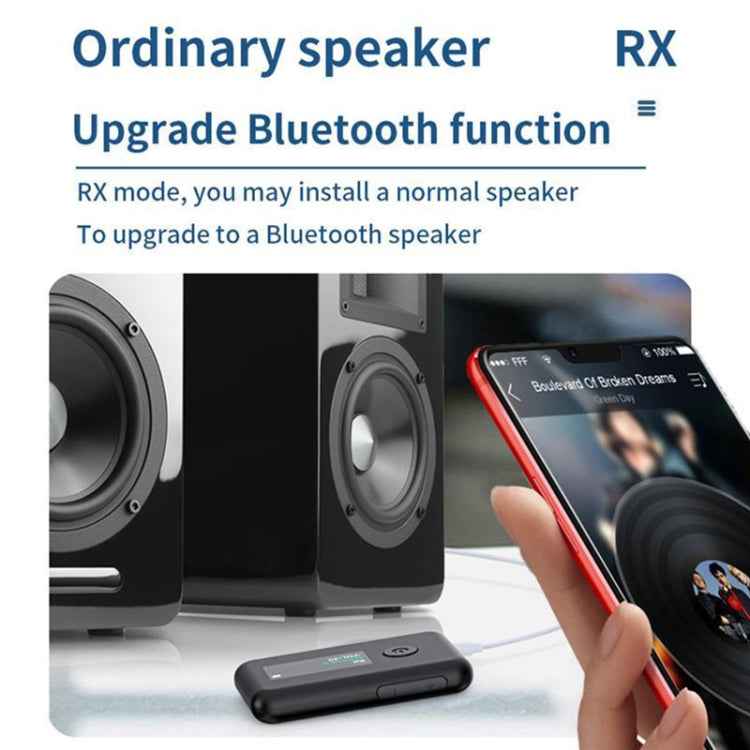 T2 2 in 1 OLED Color Screen Bluetooth 5.0 Wireless Receiver Transmitter