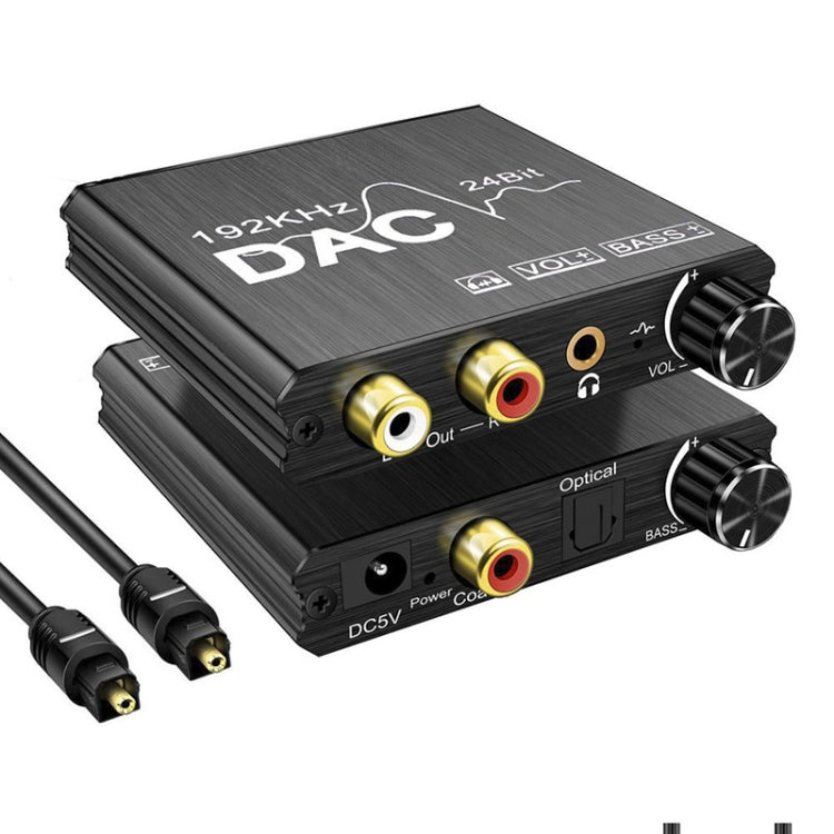 Convertidor de audio digital a analógico, extractor estéreo, amplificador DAC, óptico SPDIF, 192 kHz, 24 bits