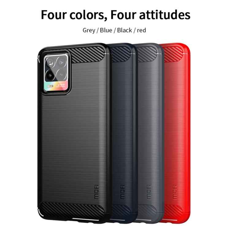 For OPPO Realme 8 / 8 Pro MOFI Gentleness Series Brushed Texture Carbon Fiber Soft TPU Case(Black)