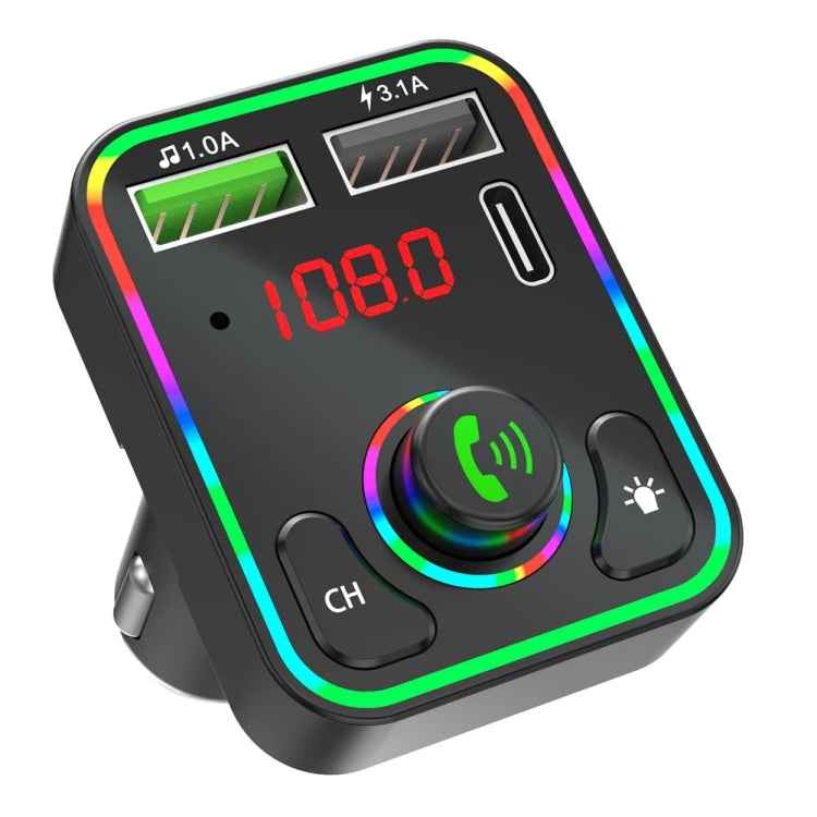 F3 Car FM Transmitter LED Backlight Receiver MP3 Player 3.1A USB Charger Dual USB Charger