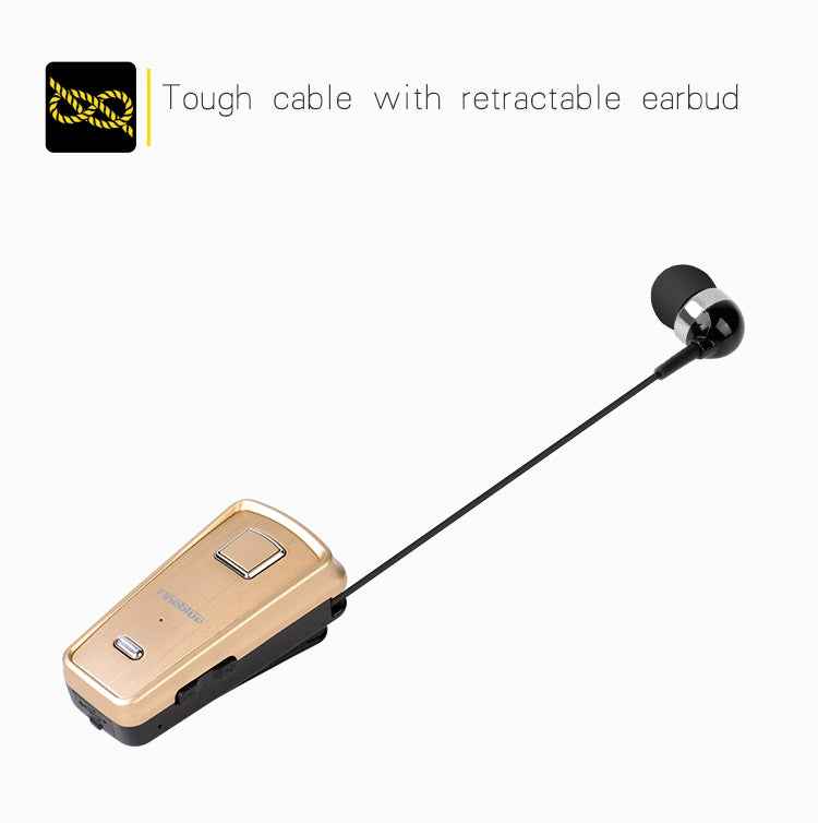F980 CSR4.1 Retractable Cable Caller Vibration Reminder Anti-theft Bluetooth Headset