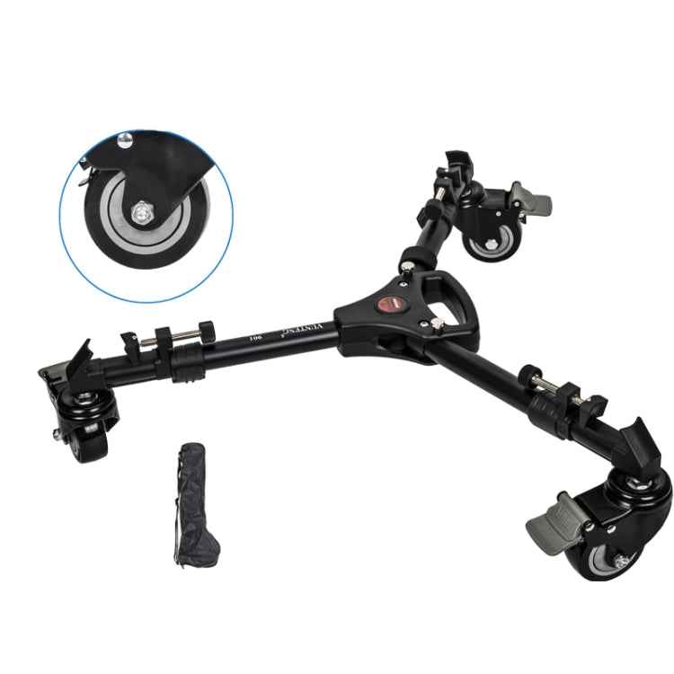 YUNTENG 901 Aluminium Alloy Camera Tripod Foot Wheel Tripod Pulley Base, Load 30KG