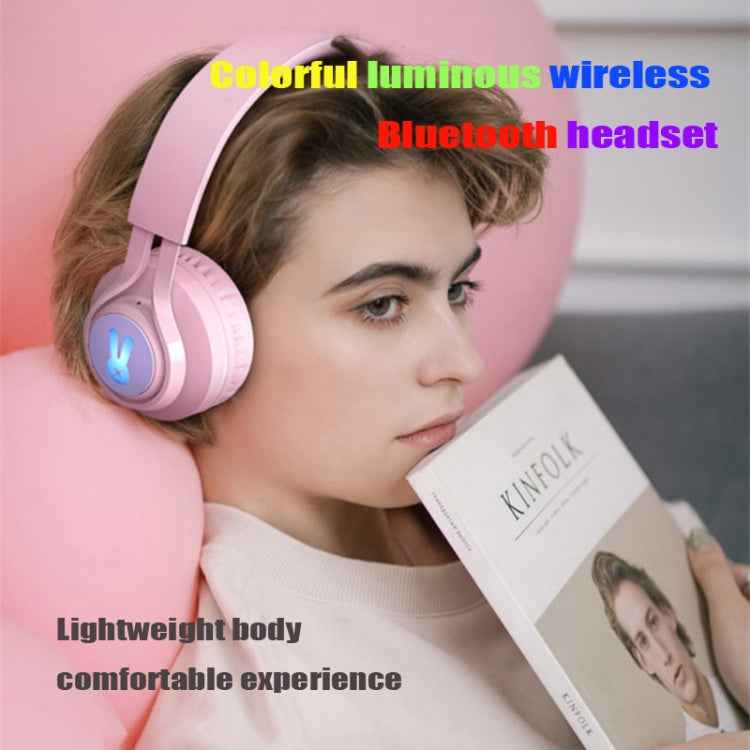 BT06C+ Children Head-mounted Cute Wireless Bluetooth Headset with Microphone & LED Light