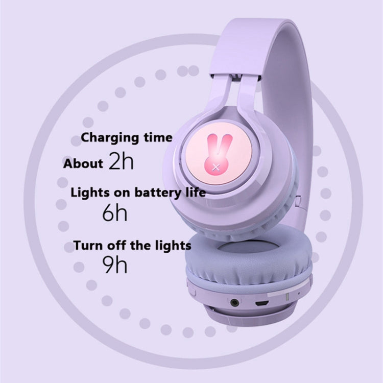 BT06C+ Children Head-mounted Cute Wireless Bluetooth Headset with Microphone & LED Light