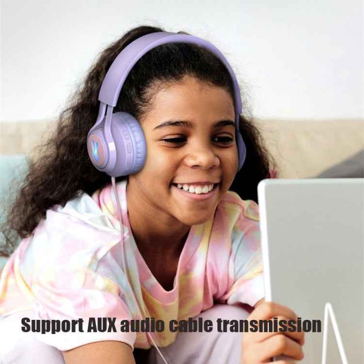 BT06C+ Children Head-mounted Cute Wireless Bluetooth Headset with Microphone & LED Light