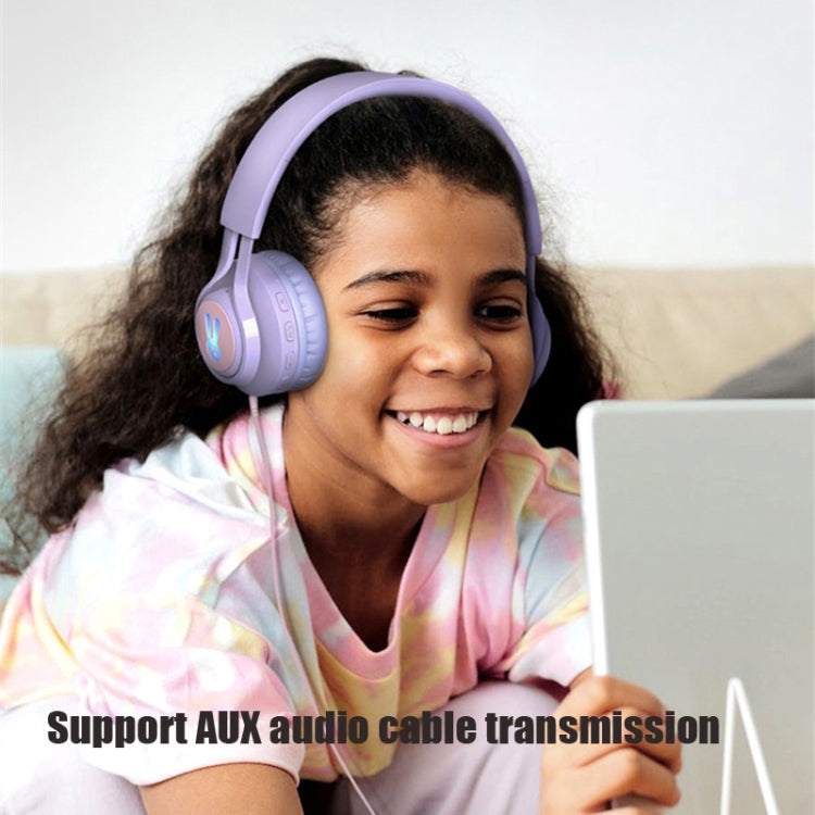 BT06C+ Children Head-mounted Cute Wireless Bluetooth Headset with Microphone & LED Light