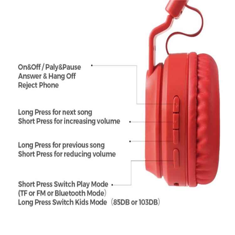 BOBo+ Adults & Kids Cute Bluetooth 5.0 Bass Noise Cancelling Headset with Mic