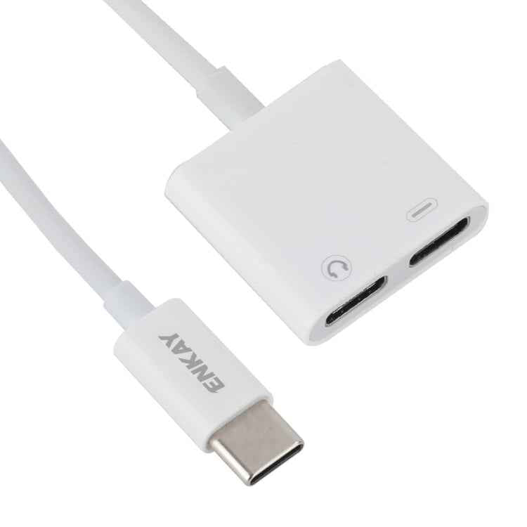 ENKAY ENK-AT105 USB-C / Type-C to Dual Type-C Headphone & Charging Adapter Data Cable
