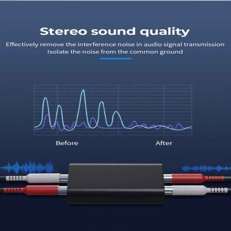 G1 RCA Audio Common Ground Isolator Anti-jamming Noise Reduction Filter Eliminates Bluetooth Receiver