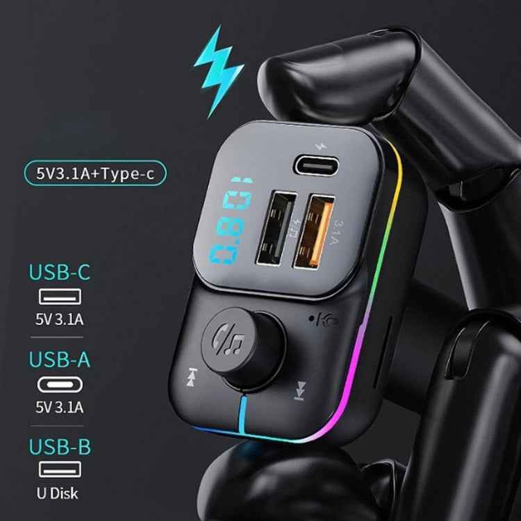 C24 Car Bluetooth MP3 Player Fast Charging FM Transmitter Wireless Handsfree