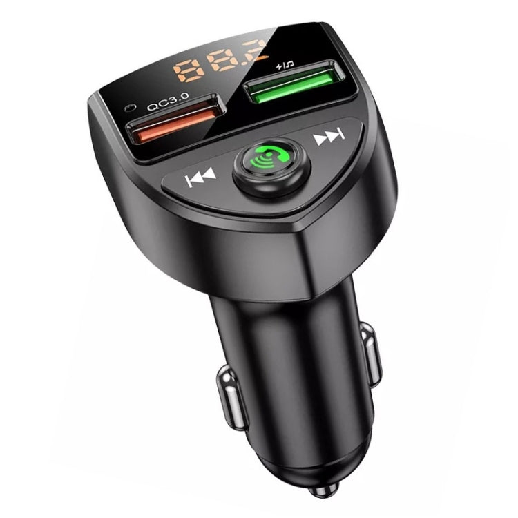 C8 Car U Disk Bluetooth Player Fm Transmitter QC3.0 Dual USB Ports Fast Charging