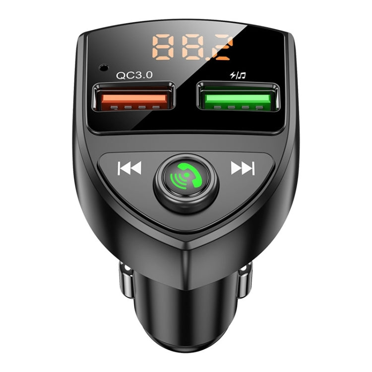 C8 Car U Disk Bluetooth Player Fm Transmitter QC3.0 Dual USB Ports Fast Charging