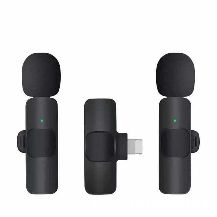 K9 Wireless Clip-on Auto Noise Cancelling Live Mini Microphone for 8-Pin Device 2 in 1