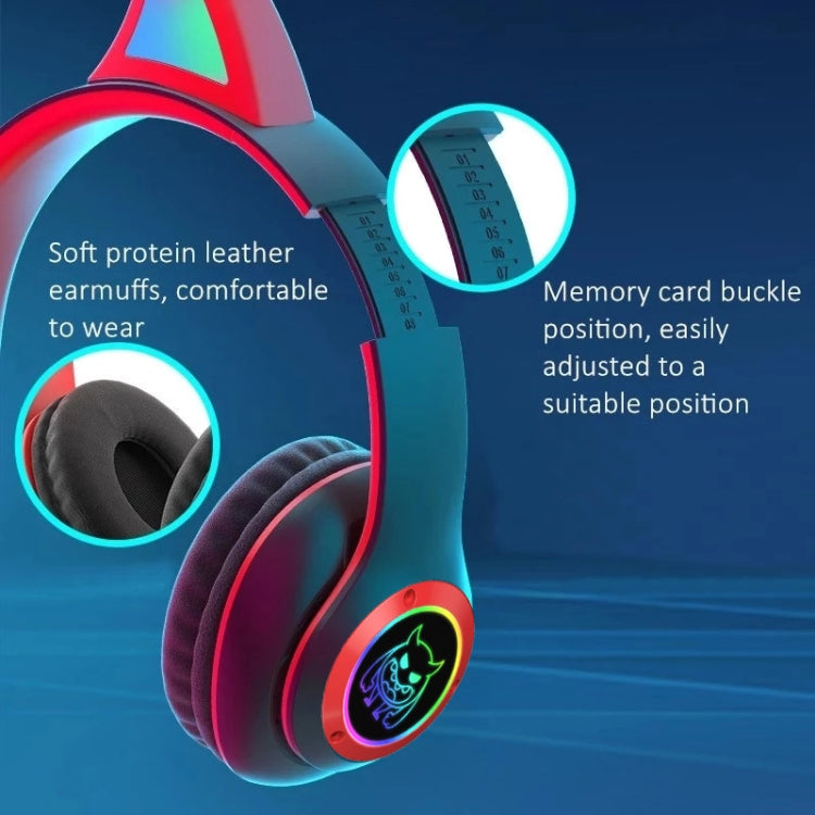STN25 Devil Ear Headphones For Children with Mic Wireless Headphones Glowing Light Music Christmas Gifts with box