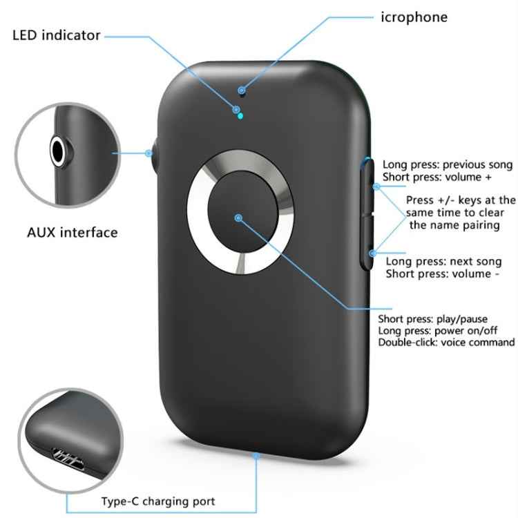 BR06 Bluetooth 5.0 Receiver Speaker Amplifier Car Hands-free