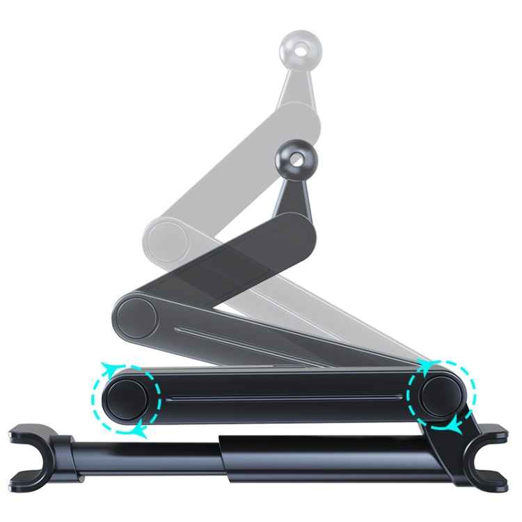 A081+X159 Car Backseat Headrest Tablet Bracket Long Arm Collapsible Mount