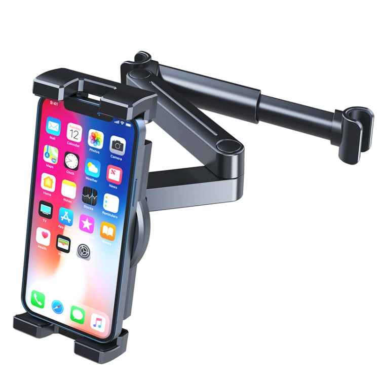 A081+X159 Car Backseat Headrest Tablet Bracket Long Arm Collapsible Mount