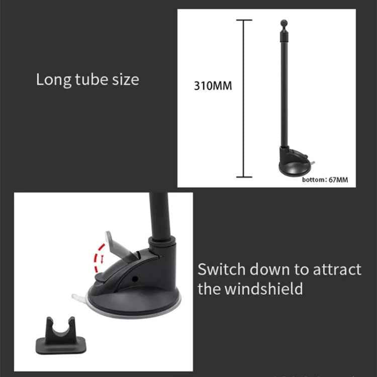 A190+X35 Car Phone Holder Windshield Sucker Mount Bendable Long Arm Stand