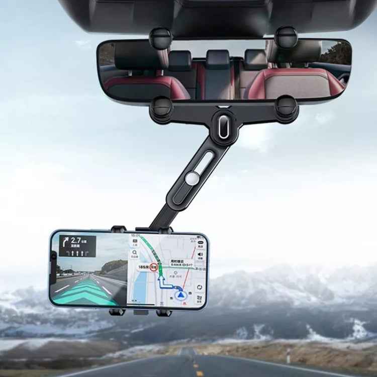 H03 Car Rearview Mirror Mobile Phone Holder 360 Rotation Foldable