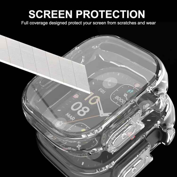 For Apple Watch Ultra / Ultra 2 49mm ENKAY Full Coverage Transparent Soft TPU Case with Screen Film